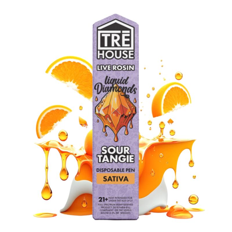 TRE HOUSE LIQUID DIAMONDS LIVE ROSIN SOUR TANGIE DISPOSABLE VAPE