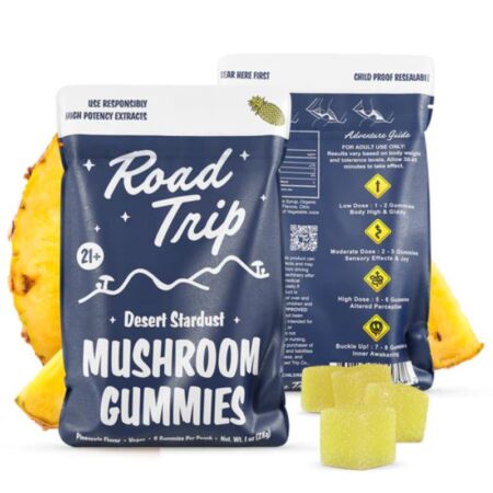 ROAD TRIP DESERT STARDUST MUSHROOM GUMMIES PINEAPPLE 8 PACK