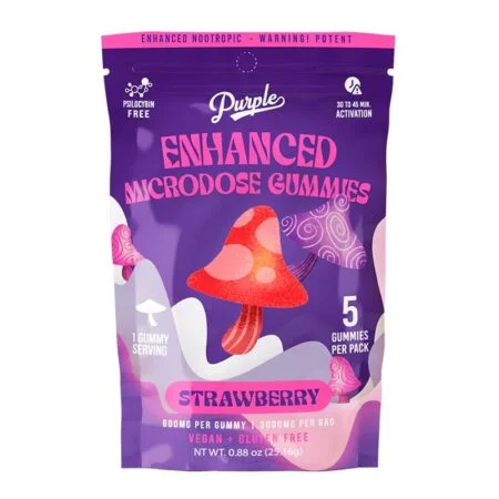 STRAWBERRY - PURPLE - EHANCED MICRODOSE GUMMIES MAGIC MUSHROOMS