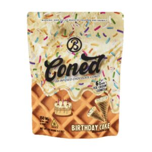 BAKED BAGS DELTA 9 THC CONED ICE CREAM CONE BITES BIRTHDAY CAKE