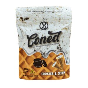 BAKED BAGS DELTA 9 THC CONED ICE CREAM CONE BITES COOKIES & CREAM