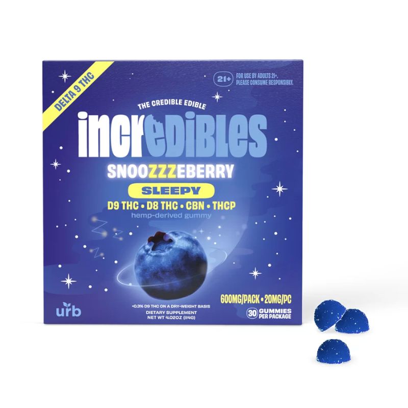 incredibles 20mg DELTA 9 THC DELTA 8 Snoozzzeberry Gummies